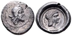 Lycia, uncertain dynast and mint AR Stater. Circa 400-370 BC. Bearded head of Satrap right, wearing Persian kyrbasia / Laureate head of Apollo right, diskeles behind. Unpublished in the standard refer