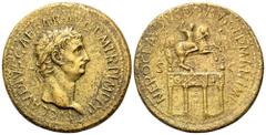 Claudius Æ Sestertius. Rome, AD 41-45. TI CLAVDIVS CAESAR AVG P M TR P IMP, laureate head of Claudius to right / NERO CLAVDIVS DRVSVS GERMAN IMP, the triumphal arch of Nero Claudius Drusus, surmounted