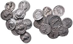 Lot of 10 Roman Imperial AR Coins. Including Vespasian, Septimius Severus, Julia Paula, Severus Alexander, Maximinus I. Lot sold as seen - no returns.