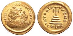 Byzantine Heraclius, with Heraclius Constantine, AV Solidus. Uncertain eastern mint (Jerusalem or a mint in Syria?), AD 613-618. dd NN h[ERACLIVS ET h]ERA CONST PP AV, crowned and draped busts of Hera