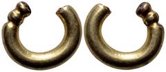 Celtic Britannia, Celtic AV Plated Ring Money". Pre-monetary, 2nd-1st Millennium BC. Gold plated, in smooth penannular form, decorated at one end. Cf. van Arsdell p. 61, 1-3. 3.42g, 19mm. Good Extreme