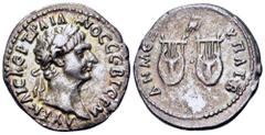 Roman Provincial Trajan AR Drachm of Lycia. AYT KAIC NEP TPAIANOC CEB ΓEPM, laureate head right / ΔHM EΞ YΠAT B, two lyres; owl above. SNG von Aulock 4268; Sear 1046. 3.18g, 19mm, 6h. Near Extremely F