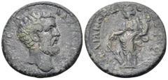 Roman Provincial Clodius Albinus, as Caesar, Ӕ24 of Sardes, Lydia. AD 193-195. [KΛΩ CЄΠTI] AΛ[BЄINOC KAICAP], bare head right / [CAP]ΔIANΩN ΔIC [NЄΩKOPΩN], Tyche standing left, holding rudder and corn