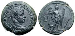 Roman Provincial Severus Alexander Æ Drachm of Alexandria, Egypt. Dated RY 10 = AD 230/231. Α ΚΑΙ ΜΑΡ ΑΥΡ СЄV ΑΛЄΞΑΝΔΡΟС ЄΥϹЄ, laureate, draped and cuirassed bust right, seen from behind / Hermanubis 