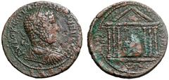 Roman Provincial Uranius Antoninus Æ32 of Emesa, Seleucis and Pieria. Dated SE 565 = AD 253/4. AVTOK C OVΛΠ ANTѠNЄINOC CЄ, laureate bust right, wearing paludamentum and cuirass / ЄMICѠN KOΛΩN, hexasty