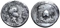 Roman Imperatorial Q. Servilius Caepio (M. Junius) Brutus Fourrée Denarius. Military mint travelling with Brutus in Asia Minor or Northern Greece, summer-autumn 42 BC. L. Plaetorius Cestianus, magistr