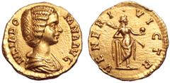 Roman Imperial Julia Domna AV Aureus. Rome, AD 193-196. IVLIA DOMNA AVG, draped bust right / VENERI VICTR, Venus standing right, seen from behind, half nude with drapery hanging low beneath her poster