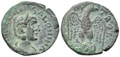Roman Provincial Salonina Æ20 of Alexandria, Troas. AD 254-268. [AVR CORN] SALONINA, diademed and draped bust right / [COL] AV TROAD, eagle, with head right and wings spread, standing facing on head a