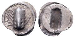 Greek Lucania, Metapontion AR Hemiobol. Circa 540-510 BC. Ear of barley with six grains / Incuse ear of barley with six grains. Noe Class I, 35ff; HN Italy 1462. 0.13g, 10mm. Near Very Fine.