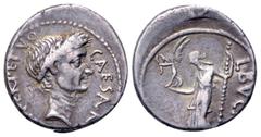 Roman Imperatorial Julius Caesar AR Denarius. Rome, February - March 44 BC. Lifetime issue. L. Aemilius Buca, moneyer. Laureate head of Caesar right; CAESAR DICT PERPETVO around / Venus standing left,