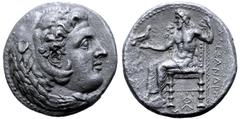 Greek Kingdom of Macedon, Alexander III 'the Great' AR Dekadrachm. Babylon, circa 325-323 BC. Head of Herakles right, wearing lion skin headdress / Zeus Aëtophoros seated left, holding sceptre, on thr