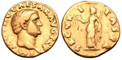 Roman Imperial Otho AV Aureus. Rome, January - April AD 69. IMP OTHO CAESAR AVG TR P, bare head of Otho right / SECVRITAS P R, Securitas standing left, holding wreath in right hand and cradling sceptr