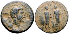 Roman Provincial Septimius Severus Æ33 of Laodicea ad Mare, Seleucis and Pieria(?). AD 193-211. IMP CAES [..] [SEVERVS] PERTINAX AVG, laureate, draped and cuirassed bust right; c/ms: COL, CAΓ and unce