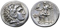 Greek Ptolemaic Kingdom of Egypt, Ptolemy I, as satrap, AR Tetradrachm. Memphis, circa 323 BC. In the name and types of Alexander III of Macedon. Head of Herakles right, wearing lion skin headdress / 