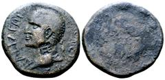 Greek Kings of Armenia Minor, Aristoboulos Æ26. Nicopolis-ad-Lycum, or Chalkis, dated year 17 = AD 70/1. BACIΛEΩC A[PICTOBOYΛ]OY ET IZ, diademed head left; c/m: monogram within square incuse / [TITΩ] 