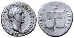 Roman Provincial Trajan AR Drachm of Lycia. AD 98/9. AYT KAIC NЄP TPAIANOC CЄB ΓЄPM, laureate head right / ΔHM EΞ YΠAT B, two lyres; above, owl standing right. RPC 2676; BMC 9-11; SNG von Aulock 4268.