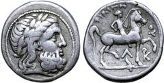 The Prof. Hermann Lanz Collection Celts in Eastern Europe AR Tetradrachm. 'Siegesreiter' Prototype Issue. Imitating Philip II of Macedon (Amphipolis mint). Circa 315/4-295/4 BC. Laureate head of Zeus 