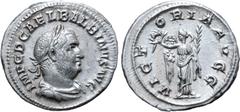 Roman Imperial Balbinus AR Denarius. Rome, AD 238. IMP C D CAEL BALBINVS AVG, laureate, draped and cuirassed bust right / VICTORIA AVGG, Victory standing facing, head left, holding wreath and palm. RI