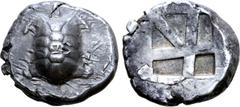 Greek Islands off Attica, Aegina AR Stater. Circa 456/45-431 BC. Land tortoise with segmented shell / Large square incuse with skew pattern. Meadows, Aegina, Group IIIb; HGC 6, 437; Dewing 1683. 12.09