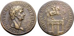 Paduans and Copies Claudius I Æ Cast Paduan Medallion. Unknown maker, circa 19th century. TI CLAVDIVS CAESAR AVG P M TR P IMP, laureate head right / NERO CLAVDIVS DRVSVS GERMAN IMP, the triumphal arch