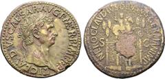 Paduans and Copies Claudius I Æ Cast Paduan Medallion. Unknown maker, circa 19th century AD. TI CLAVDIVS CAESAR AVG P M TR P IMP P P, laureate head right / NERO CLAVDIVS DRVSVS GERMAN IMP, the triumph