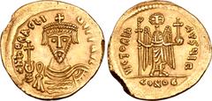 Byzantine Heraclius AV Solidus. Uncertain eastern mint (Jerusalem?), late AD 610-12. ∂N ҺERACLIVS P P AVI, crowned and cuirassed bust facing (which resembles Phocas), holding globus cruciger / VICTORI