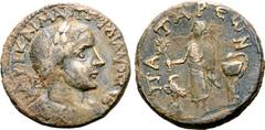 Roman Provincial Gordian III Æ29 of Patara, Lycia. AD 238-244. AVT KAI M ANT ΓOPΔIANOC CЄB, laureate, draped, and cuirassed bust right / ΠATAPЄѠN, Apollo standing left, holding branch and bow; to left