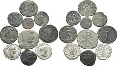 Large Lots Lot of 10 Roman Imperial AR and Æ Coins, Ex Paul Munro-Walker Collection. Includes: 1) Constantius II Æ Nummus. Siscia, AD 348-350. D N CONSTANSTIVS P F AVG, diademed, draped and cuirassed 
