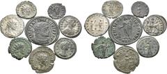 Large Lots Lot of 8 Late Roman BI Coins, Ex Paul Munro-Walker Collection. 1) Victorinus Æ Antoninianus. Cologne, AD 268-270. [IMP C] VICTORINVS P F AVG, radiate, draped and cuirassed bust right / SALV