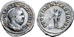 Roman Imperial Balbinus AR Denarius. Rome, AD 238. IMP C D CAEL BALBINVS AVG, laureate, draped and cuirassed bust right / PROVIDENTIA DEORVM, Providentia standing left, holding a wand in lowered right