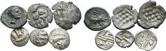 Large Lots Lot of 6 Celtic and Spanish AR and Æ Coins, Ex Paul Munro-Walker Collection. Includes: 1) Spain, Castulo Æ17. Late 2nd century BC. Diademed male head right; letter under chin / Boar standin