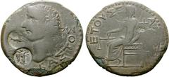 The William Stancomb Collection Pontos, Amisos Æ30. Time of Tiberius, circa AD 14-37. Laureate head of Tiberius left; ΣEBAΣTOΣ; c/m's: capricorn and Nike standing holding wreath / Dikaiosyne with scal