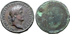 Roman Imperial Nero Æ Contorniate. Rome, mid 4th-early 5th centuries AD. NERO CLAVD CAESAR AVG GER P M TR P IMP P P, laureate head right; incuse palm in right field / Blank. Philip Peck collection, N.