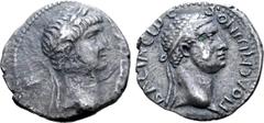 The William Stancomb Collection Kings of Pontos, Polemo II, with Nero, AR Drachm. RY 20 = AD 57/8. BACIΛEѠC ΠOΛEMѠNOC, diademed head of Polemo right / ETOYΣ K(retrograde) before laureate head of Nero 