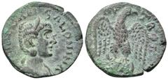 Roman Provincial Salonina (wife of Gallienus) Æ20 of Alexandria, Troas. AD 254-268. [AVR CORN] SALONINA, diademed and draped bust right / [COL] AV TROAD, eagle, with head right and wings spread, stand