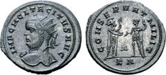 Roman Imperial Tacitus BI Antoninianus. Serdica, AD 276. IMP C M CL TACITVS AVG, radiate bust right, with drapery on far shoulder / CONSERVAT MILIT, Mars in military dress standing right, holding spea