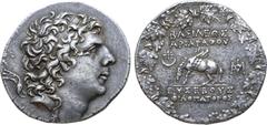 Greek Kingdom of Cappadocia, Ariarathes IX Eusebes Philopator AR Tetradrachm. Eusebeia Tyana (or Amphipolis?), circa 101/96-89/86 BC. Diademed head of Ariarathes IX to right / Pegasos grazing to left 