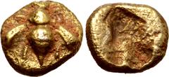 Greek Ionia, Ephesos EL 1/48 Stater. Circa 6th-5th centuries BC. Bee or wasp / Incuse punch. Roma XX, lot 171; Gemini 14, lot 199 (uncertain mint); SNG Kayhan -; Weidauer -; cf. Linzalone LN1102 (1/24