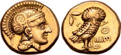 Paduans, Electrotypes & Copies Copy by Caprara: Attica Athens AV Stater. Smyrna, circa 1820. Head of Athena right wearing crested Attic helmet, the bowl decorated with three upright laurel leaves and 