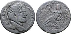 Roman Provincial Caracalla Æ 28mm of Sardes, Lydia. AD 211-217. Annios Roufos, strategos for the third time. AVT K M AVP CЄ ANTΩNЄINOC, laureate head to right / ЄΠI AN POVΦOV APX A TO Γ CAPΔIANΩN B NЄ