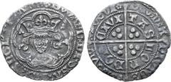 Medieval & World Great Britain, Plantagenet. Edward IV AR Groat. AD 1471-1483. EDWARD DI GRA REX ANGL Z FRANC, portrait within border / POSVI DEVM ADIVTOREM MEVM, CIVITAS LONDON, long cross, trefoil o