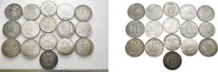 Medieval & World Lot of 16 World AR Coins. Greece: Otho I 5 Drachmai 1833. Japan: 100 Yen 1964 (2). Mexico: Maximiliano Peso 1867; Republic Peso 1875. Peru: Republic 1869 (2), 1872 and 1875. Poland: 1
