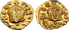 Byzantine Theophilus AV Tremissis. Syracuse, circa AD 831-842. ΘEOFIΛOS, crowned facing bust wearing chlamys, holding globus cruciger / ΘEOFIΛOS, crowned facing bust wearing loros, holding cross poten