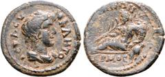 Greek Lydia, Saitta Æ 22mm. Pseudo-autonomous issue, circa AD 100-150. IЄPA CYNKΛHTOC, draped bust of the Senate to right / [ϹΑΙΤΤ]ΗΝΩΝ, river-god Hermos reclining to left, holding reed and cornucopia