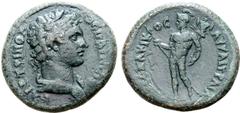 Greek Lydia, Tripolis Æ 29mm. Pseudo-autonomous issue, time of Trajan, AD 98-117. Theodôros, magistrate. ΘЄΟΔΩΡΟС Β ЄΧΑΡ ΤΡΙΠΟΛ, laureate and draped bust of the Senate to right / AY KAI TPAIANOC CЄ ΔA