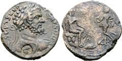 Roman Provincial Septimius Severus Æ 24mm of Corinth, Corinthia. AD 193-211. L SEPT SEV PERT AVG IMP, laureate, draped and cuirassed bust to right; uncertain c/m in oval incuse on shoulder / [CLI COR]