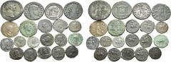 Large Lots Lot of 20 Roman Provincial and Imperial BI and Æ Coins. Includes: 1) Trajan Æ Dupondius. Rome, AD 114-117. IMP CAES NERVAE TRAIANO AVG GER DAC P M TR P COS VI P P, radiate bust right, sligh