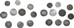 Medieval and World Lot of 10 Medieval and World Coins. Including: 1) France, Anjou (County) AR Denier in the name of Foulques. Angers mint, circa 1151-1204. + FVLCO COMES, cross pattée A and W in two 