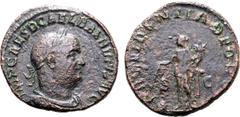 Roman Imperial Balbinus Æ Sestertius. Rome, AD 238. IMP CAES D CAEL BALBINVS AVG, laureate, draped and cuirassed bust to right / PROVIDENTIA DEORVM, Providentia standing facing, head to left, holding 