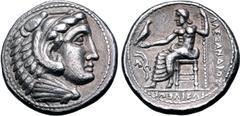 Greek Arabia, uncertain mint AR Tetradrachm. In the name of and imitating the types of Alexander III of Macedon. 3rd - 2nd century BC. Head of Herakles to right, wearing lion skin headdress / Clean fa